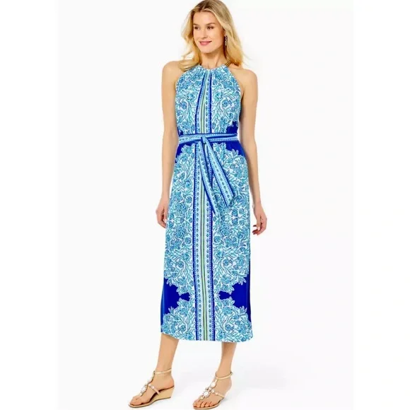 Excellent condition. Worn 2x.
Lilly Pulitzer Blue/White Paisley Maxi Dress - Picture 4 of 5
